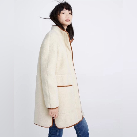 NEW Madewell Sherpa Estate Coat - Picture 3 of 7